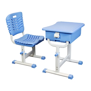 Meubles de classe scolaire modernes, ergonomiques et écologiques, table en plastique avec cadre en métal, réglable en hauteur, ensemble table et chaise individuels - Product Image 3