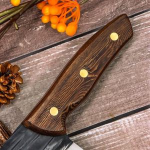 Cuchillo de Cocina de Acero con Alto Contenido de Carbono Forjado a Mano de 8 Pulgadas con Mango de Madera de Wengué, Cuchillo de Chef <span class=keywords><strong>Chino</strong></span>, Cuchillo de Carnicero - Product Image 5