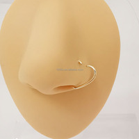 14K emas asli bentuk hati AU585 perhiasan desain lucu cincin hidung dan aksesori tubuh untuk anak-anak untuk pertunangan pernikahan atau hadiah