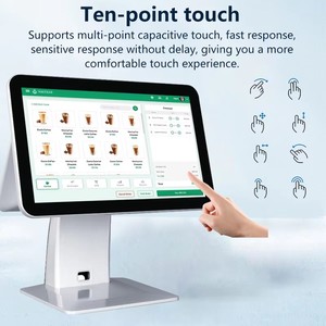 Sistema POS todo en uno con pantalla táctil dual de 15.6 pulgadas, caja registradora, terminal POS, impresora de 58 mm, escáner, para tiendas minoristas y restaurantes - Product Image 4