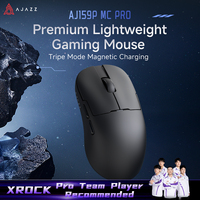 Ratón para juegos AJAZZ AJ159P MC PRO con sensor PAW3311, 24000DPI, 57g, tri-modo, 2.4G, USB-C, pantalla RGB, base, 6 botones para jugadores