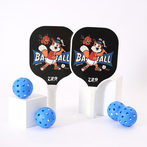 Ensemble de raquettes de pickleball OEM en fibre de verre avec logo personnalisé, vente en gros, directement de l'usine, 2 raquettes, 4 balles, sac, kit professionnel, 2 raquettes, 4 balles - Product Image 1