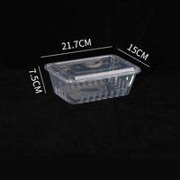 Boîte d'emballage alimentaire rectangulaire en plastique portable durable boîte d'emballage à emporter personnalisée en gros avec couvercle