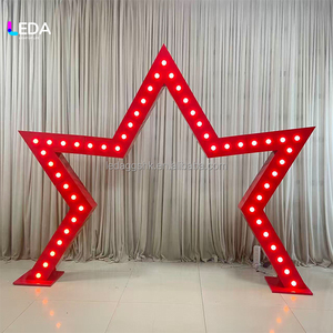 LEDA Easy Assembled Star Shaped Wedding Arch RGB Color <b>Lighting</b> For Wedding <b>Parties</b> And Events Aisle Decoration - Product Image 1