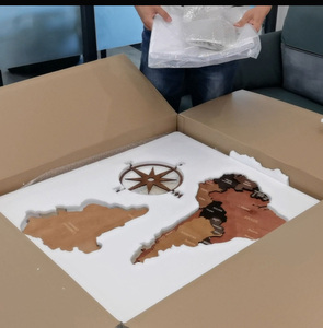Mappa del mondo in legno marrone 3D per la decorazione della parete mappa del mondo in legno 3D regali di geografia per la decorazione della parete dell'ufficio - Product Image 5