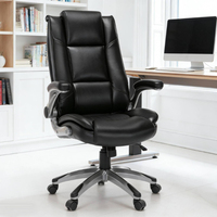Fauteuil de bureau ergonomique inclinable avec appui-tête, support lombaire, accoudoirs réglables, dossier haut, durable, moderne, pivotant pour réunions