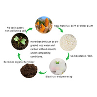 Matériaux écologiques Emballage de coussin d'air compostable BioAir Emballage de colonne d'air Sac à bulles Emballage gonflable