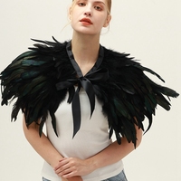 Châle en dentelle à plumes colorées, couleur personnalisable, doux et moelleux, taille personnalisable pour femme, costume de cosplay Halloween/Carnaval