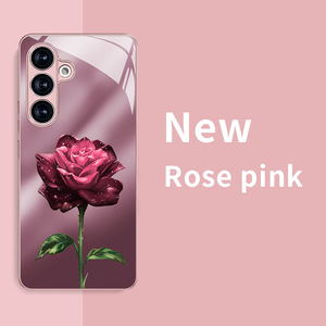 Cover per Cellulare in Vetro Temperato e TPU con Stampa di Rose <span class=keywords><strong>Rosa</strong></span> per Samsung Galaxy S8 S9 S10 S20 S21 <span class=keywords><strong>S22</strong></span> S23 S24 S25 S26 - Product Image 4