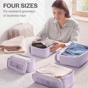 Sacs de rangement de voyage pliables en polyester à double fermeture éclair, tendance et portables, pour valises - Product Image 3