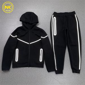 Nuova Giacca Sportiva Personalizzata con Logo NKK, Felpa con Cappuccio da <span class=keywords><strong>Uomo</strong></span>, Completo Riflettente Autunnale con Giacca in Cotone a Strati d'Aria e Cerniera - Product Image 1