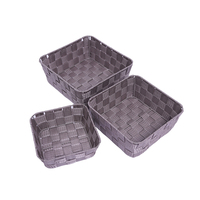 Grand panier de rangement tissé pour vêtements jouets, panier de rangement en corde de coton pliable avec poignées