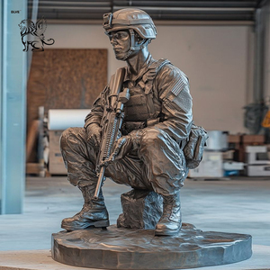 Statue de Martyr en Métal de Taille Naturelle, Série Paix, Décoration Commémorative Personnalisée BLVE, Sculpture de Guerriers en Bronze - Product Image 2