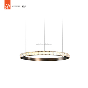Lustre en cristal à bulles de luxe en bronze antique brossé pour salle à manger de villa - Product Image 1