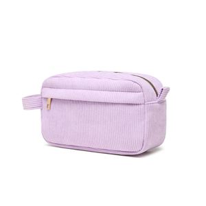 Customizable Corduroy Zipper Portable Fashion Makeup Bag Organizer Women's Travel Shoulder Pencil Bag <b>Cosmetic</b> <b>Storage</b> Clutch - Product Image 2
