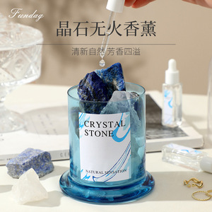 Fundag Crystal Stone Aromatherapy Diffuser Large Golden Bell Cover Gift Set Natural Fragrance Home Bedroom Use - Product Image 4