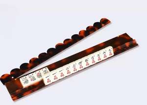 Estante Magnético de Lujo Personalizado para Mahjong de Acrílico con Patrón de Onda de Caparazón de Tortuga, Tamaños de 17.5in/20in, Diseño Portátil - Product Image 1