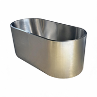 Baignoire ovale autoportante en acier inoxydable 304 de qualité supérieure, double épaisseur, pour hôtel, intérieur, écologique, moderne, pour bain froid