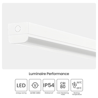 Fixation de latte à LED industrielle 12W/22W/30W IP54 nominale 3000K-6500K Color Temp Parking High Bay Workshop Strip Linear Lamp