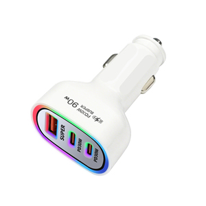 ที่ชาร์จในรถยนต์ 90W USB+2 Type-C ชาร์จเร็วสำหรับโทรศัพท์มือถือ ที่ชาร์จในรถยนต์แบบเร็ว USB-C 90W อะแดปเตอร์ที่จุดบุหรี่ในรถยนต์แบบ USB Type C - Product Image 6