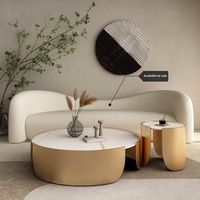 Table basse en métal doré multifonctionnelle de style moderne et luxueux, design nordique minimaliste pour petit appartement, salon
