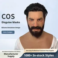 Masque facial en gel de silice personnalisé pour Halloween, masque de mascarade, personnalisable, unisexe, pour adultes, accessoires de film, cheveux humains réalistes, cosplay