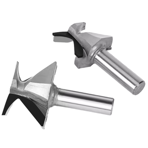 Fresa de 2 filos de carburo sólido con recubrimiento de TiAlN de corte ascendente para tallado de madera - Product Image 1