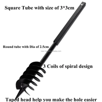 Taladro de tierra de jardín Manual de 6 "con 4 tubos de extensión Juego de herramientas de excavación desmontables Taladro de mano Excavadora Post Hole Ground Auger Bit Kit