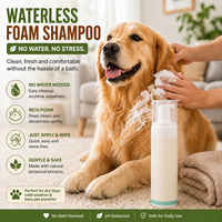 200 ml Formule de toilettage sans rinçage Contre les puces et les tiques Shampoing sec en mousse sans eau pour chien Marque privée
