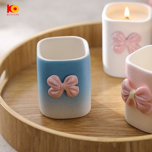 Pot de bougie moderne simple bouteille vide <span class=keywords><strong>maison</strong></span> chambre salon céramique fait à la main bricolage bougeoirs lanternes bocaux de bougie - Product Image 2