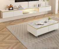Meuble TV de luxe avancé pour salon, table basse suspendue en panneau de roche, armoire multifonctionnelle, combinaison de meubles domestiques