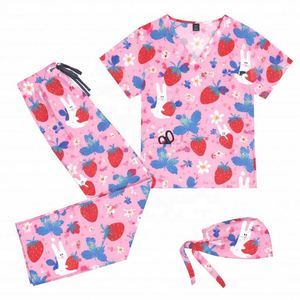 Ensembles d'uniformes personnalisés imprimés pour le personnel médical – Tenues d'été pour infirmières et soignantes en milieu hospitalier et <span class=keywords><strong>spa</strong></span> - Product Image 3