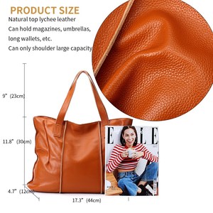 Vintage Women Large Genuine Leather Handbags <b>Wallet</b> Purses Hand Bags <b>Ladies</b> Simple Fashion Tote Handbags - Product Image 6