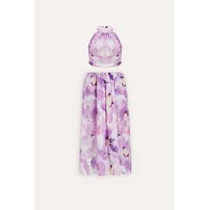 ชุดกางเกงสีม่วงไลแลคสำหรับฤดูร้อน พร้อมตกแต่งกระดุม - Product Image 2