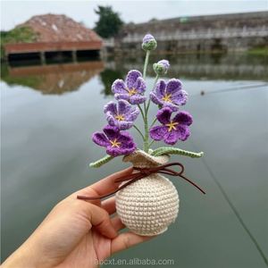 Maceta de Flores Tejida a Mano, Decorativa, Hecha a Mano, para Coche, Hogar, Escritorio, para Graduación y Celebración de Pascua - Product Image 4