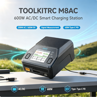 Cargador de Baterías Inteligente ToolkitRC M8AC 600W 20A AC/DC para LiPo 1-8S con Balanceador, Descargador y Probador de Señales para Drones FPV, Piezas Profesionales