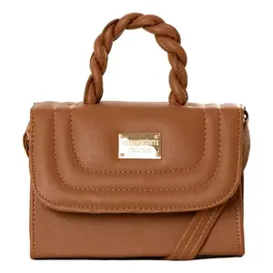 Bolso bandolera Fana Ruby para mujer, color camel, cuero genuino, estilo clásico, uso diario - Product Image 4