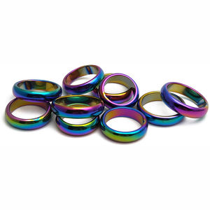 Hämatit-Kuppelring gegen Angstzustände, für das Wurzelchakra, negativen Energieabfluss, Gesundheitsschmuck, Schmerzlinderung, Geschenk für Männer und Frauen - Product Image 4