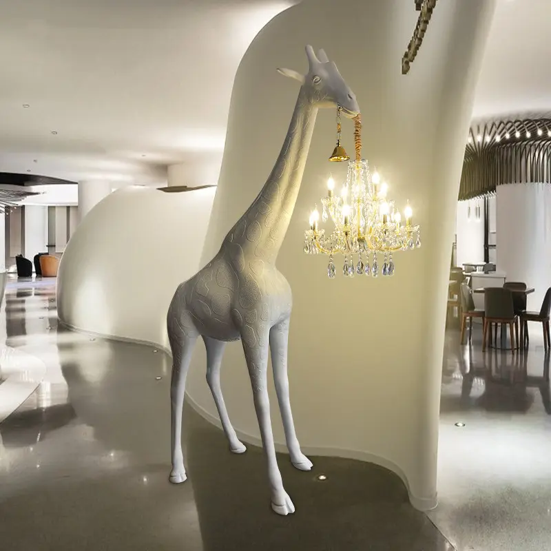 Nordic Minimalis Kreatif Patung Besar Lampu Lantai Hotel Dekorasi Ruang Tamu Sudut Hewan Mewah Berdiri Modern Led Lampu Lantai