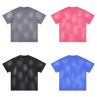 Camisetas Oversize de 250GSM para Hombre, Estilo Hip-hop, 100% Algodón, Lavado Ácido, Ajuste Holgado, Estilo Vintage de Moda