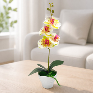 Fleur artificielle d'orchidée Phalaenopsis avec pot 41cm, décoration d'intérieur, plante de simulation, ornement d'intérieur - Product Image 4