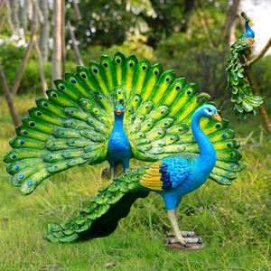 Figurina animale del pavone della scultura del pavone della vetroresina della resina di nuovo disegno per la decorazione all'aperto del parco - Product Image 6