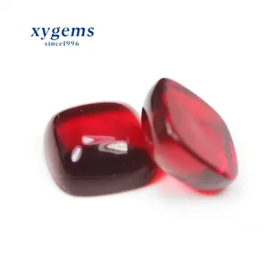 火水晶玻璃宝石中国供应商大红珊瑚 13*13 毫米方形切割平 Cabochons 水晶石头