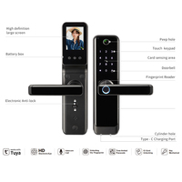Cerradura Inteligente con Huella Dactilar en Varios Idiomas, Cerradura Digital con Cámara, Entrada sin Llave, Control por Aplicación Tuya, Cerradura Eléctrica para Puerta