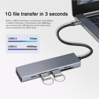 Station d'accueil USB Type C 6 en 1 avec SD TF USB3.0 2.0 6 ports pour ordinateur portable avec prix d'usine