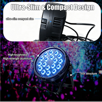 Projecteur LED Par 18x10W RGBW 4-en-1 en alliage d'aluminium ultra-plat, lumière de wash blanc chaud DMX512 avec flight case pour scène, mariage, fête, événements DJ