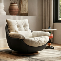 ATUNUS Cloud Swivel Einzelsofa-Sessel mit Fußstütze, gepolsterter Relaxsessel für Wohnzimmer, Schlafzimmer und Apartment