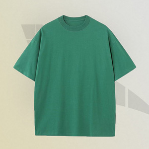 เสื้อยืดสำหรับผู้ชายเสื้อยืดผ้าฝ้ายโพลีเอสเตอร์สีทึบพิมพ์โลโก้แบบลอกลายด้วยความร้อนแบบกำหนดเองขนาดพลัสไซส์180กรัม - Product Image 4
