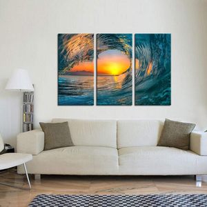 <span class=keywords><strong>Peinture</strong></span> à l'huile <span class=keywords><strong>de</strong></span> vagues au <span class=keywords><strong>coucher</strong></span> du <span class=keywords><strong>soleil</strong></span>, art mural <span class=keywords><strong>de</strong></span> luxe pour salon, décoration murale, articles <span class=keywords><strong>de</strong></span> décoration pour la maison - Product Image 1