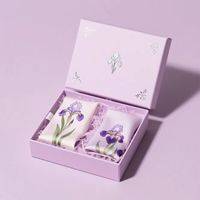 Boîte cadeau personnalisée avec couvercle et base en lavande, impression lune et étoile dorée et ruban en satin pour fabricant d'accessoires de vente au détail